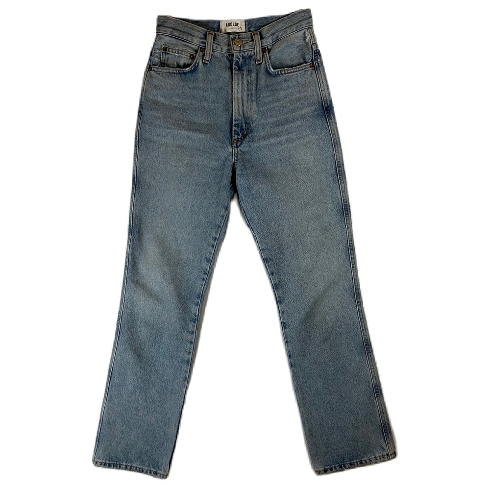 AGOLDE Pinch High Waisted Light Wash Straight Leg Jeans Size 24